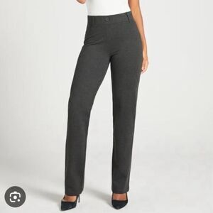 Betabrand Gray Classic Dress Pants Yoga Straight Leg Small Petite